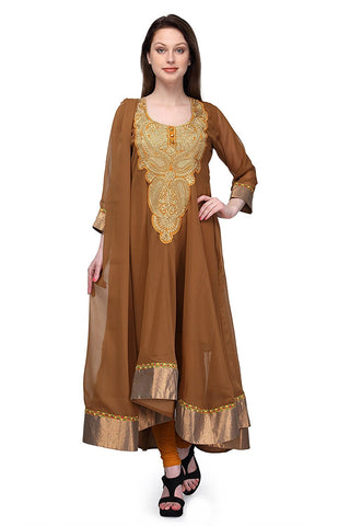 Aujjessa Women's Asymmetrical Hemline Salwar Suit Set
